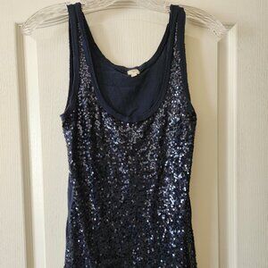 J. Crew Factory navy, sequins tank top